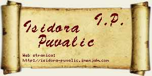 Isidora Puvalić vizit kartica